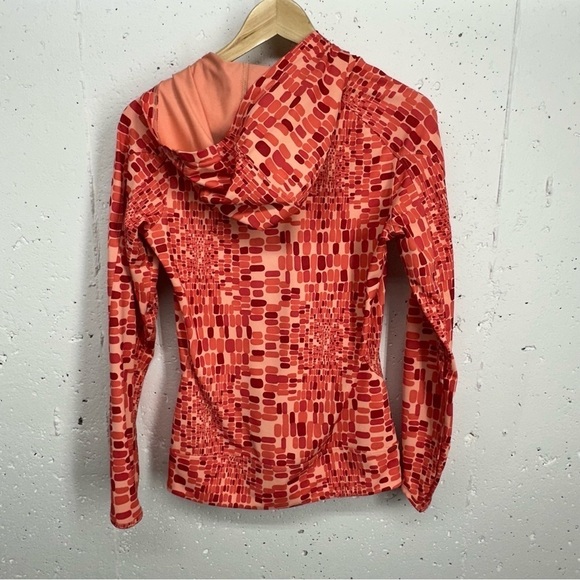 Merrell Women's size Small Orange Print Opti Wick Zip Up Hooded Jacket - Picture 5 of 11